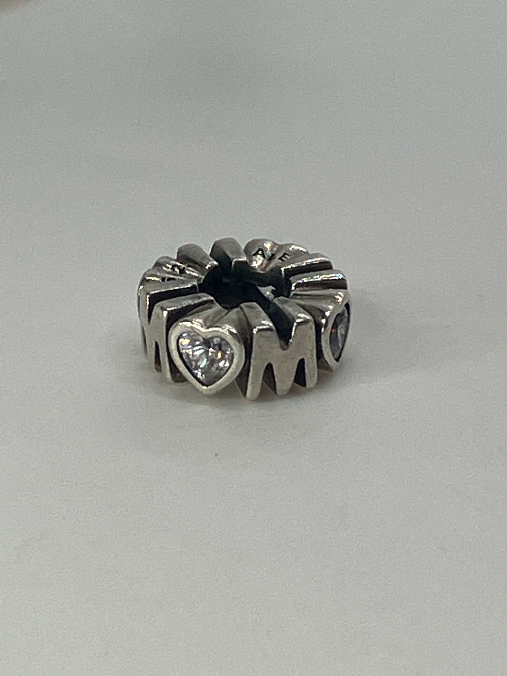 Pandora 925 ALE Mother's Pride Letter M Cz Heart Spacer Charm | # 791520CZ